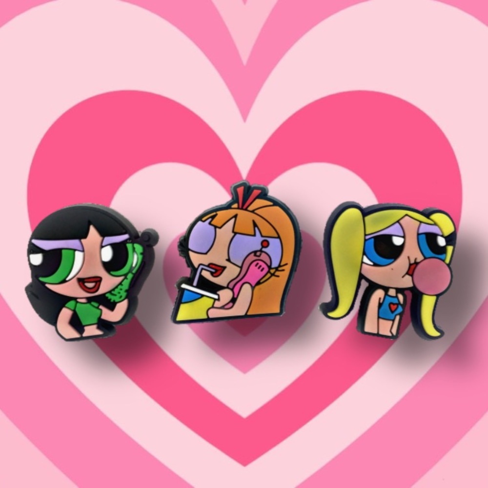 3Pc PowerPuff Girls Croc Charms Set